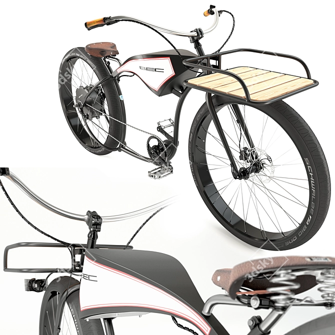 Classic Cruiser E-bike: Vintage Custom 3D model image 7