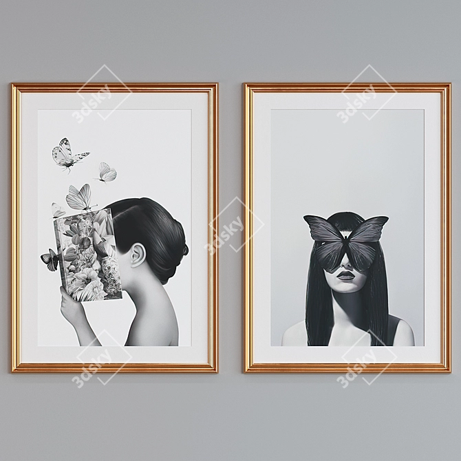 Modern Collage Picture Frame Set 3D model image 4