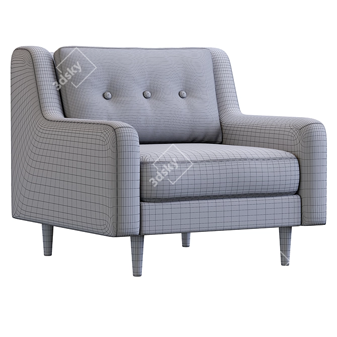 West Elm Crosby Armchair: Comfort Refined 3D model image 4