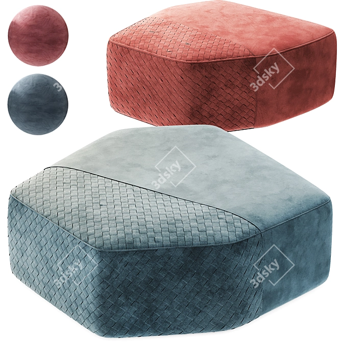 Luxurious Ulivi Dominic Pouf 3D model image 1