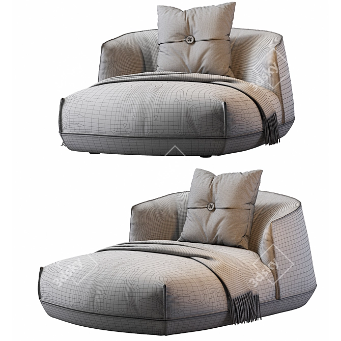 Sleek Brioni Daybed: Stylish, Versatile, and Luxurious 3D model image 14