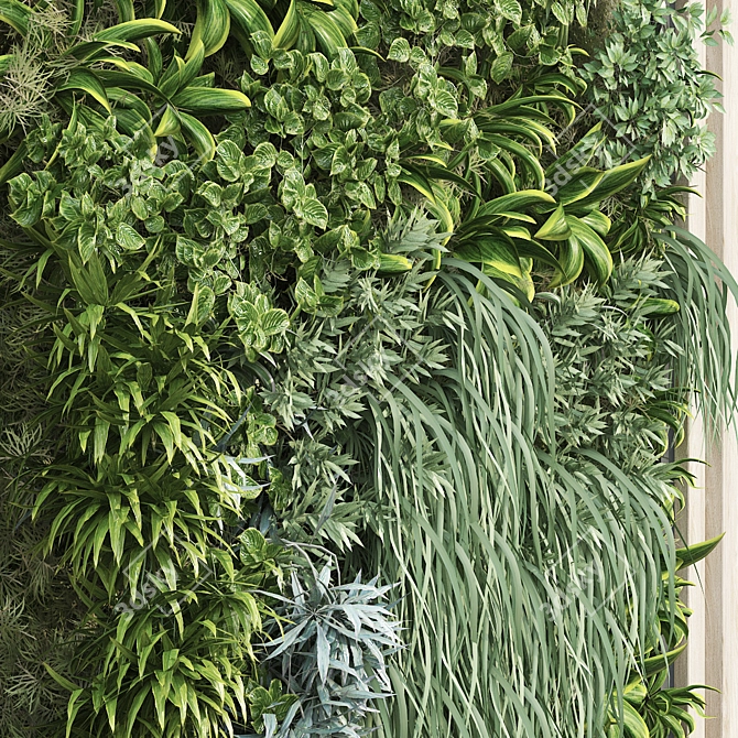 Nature's Oasis Vertical Garden Set 3D model image 3