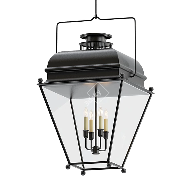 Holborn Large Lantern: Illuminate in Style 3D model image 1