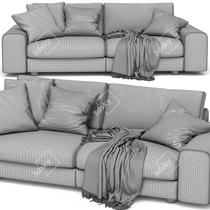 Modern Low Land Sofa - Stylish & Comfortable 3D model image 3