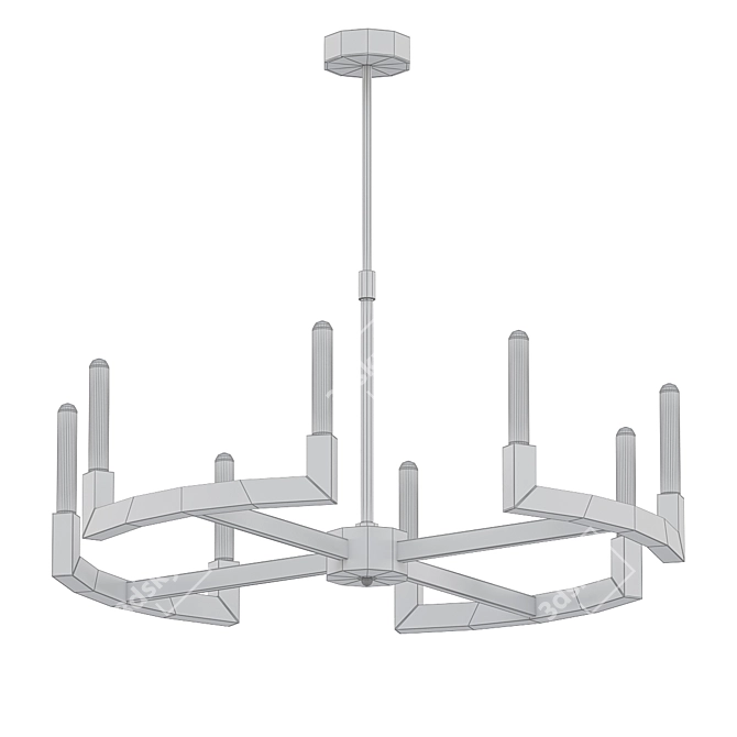 Elegant Bronze Chandelier, 48" Wide 3D model image 2