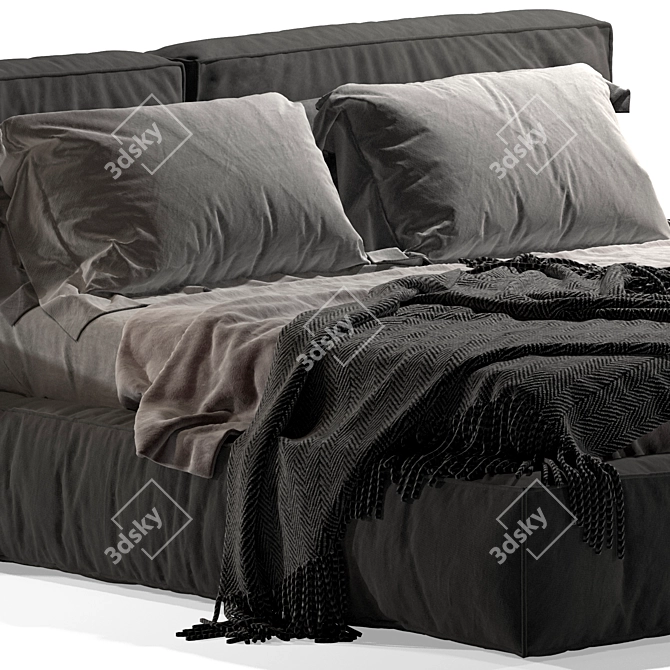 Bonaldo Fluff Open Bed: Modern Design, Spacious Storage 3D model image 10