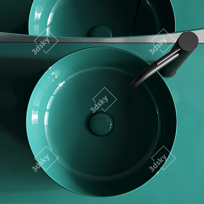 Ceramica Cielo Multiplo: Wall-Mounted Vanity Set 3D model image 3