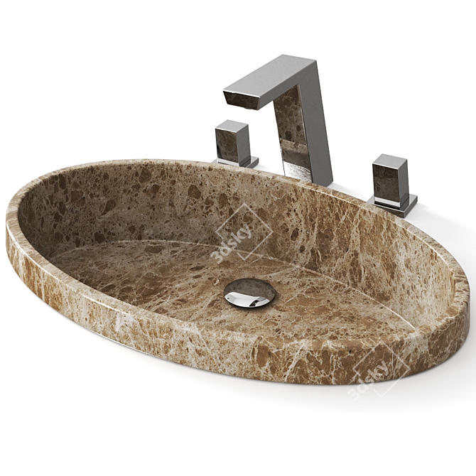 Minimalist Glass Design Washbasin 3D model image 3