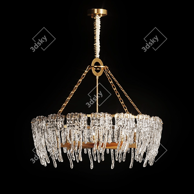 Frosted Spring Ice Chandelier 3D model image 9