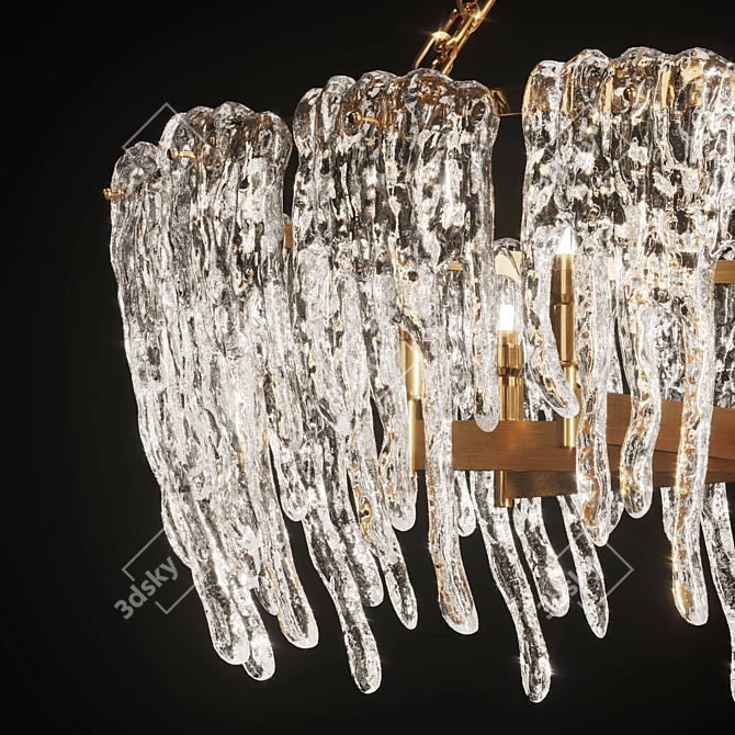 Frosted Spring Ice Chandelier 3D model image 1