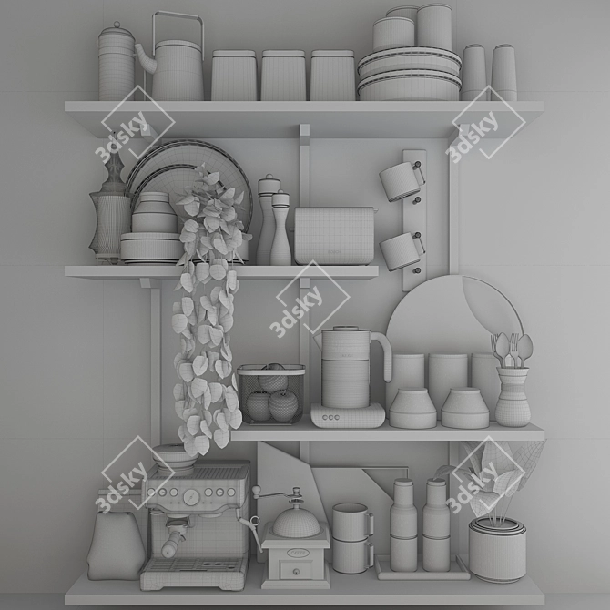 Premium Kitchen Set 008: High-Quality, Compatible, and Stylish 3D model image 4