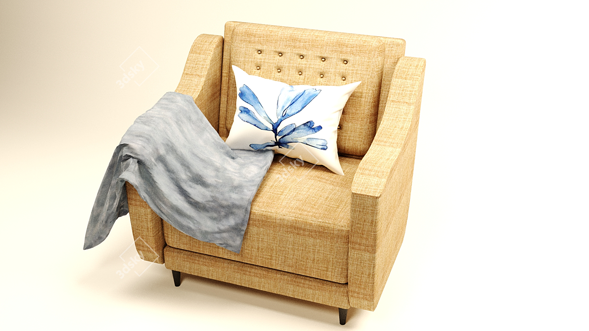 Versatile Armchair with Extra Living Room Accessories 3D model image 2