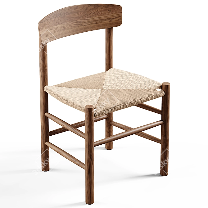 Fredericia J39 Mogensen Chair: Stylish and Functional 3D model image 4