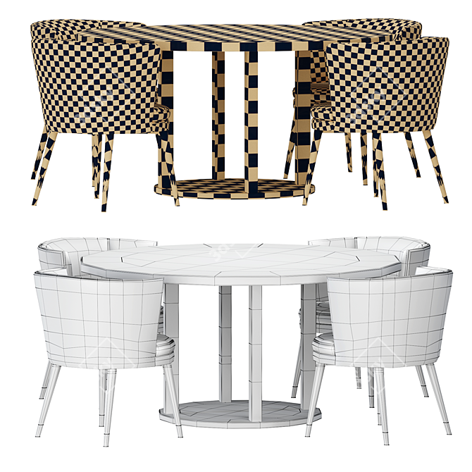 Elegant Eichholtz Grenada Dining Table 3D model image 4