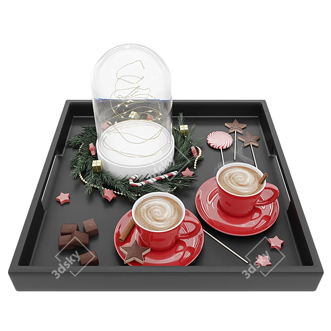 Festive Coffee Delight 3D model image 1