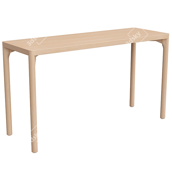 Modern Oak Console Table - Råvaror 130x45cm 3D model image 1