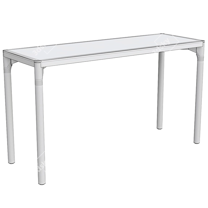 Modern Oak Console Table - Råvaror 130x45cm 3D model image 2