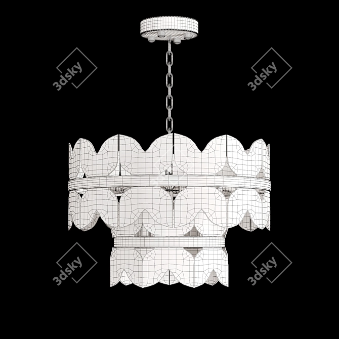 Elegant Chandelier with Marble Plates 3D model image 5