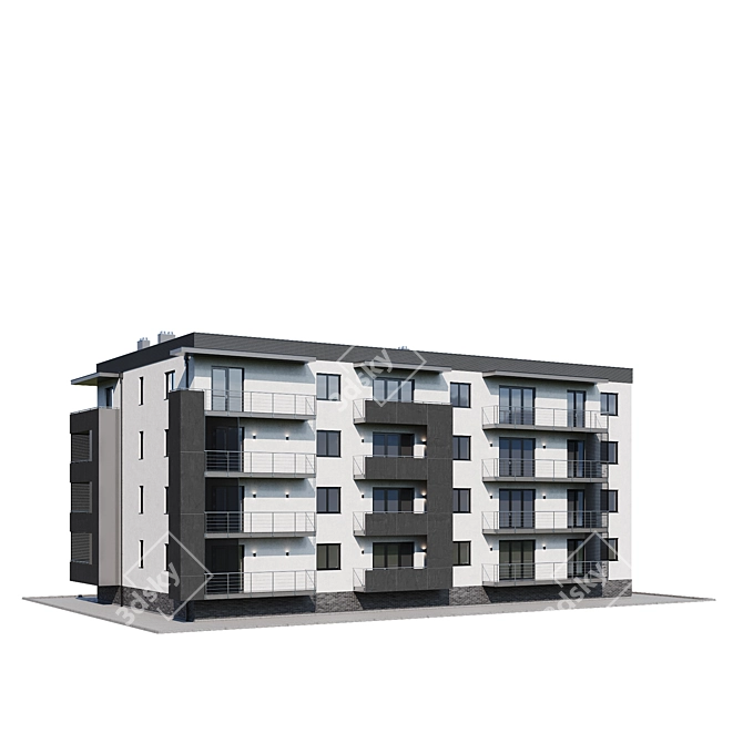 Modern Multi-Family Home 3D model image 5