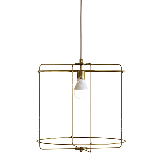 Clouds Linen Pendant Light 3D model image 2