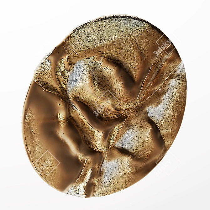 Modern 3D Golden Stone Panel 3D model image 2