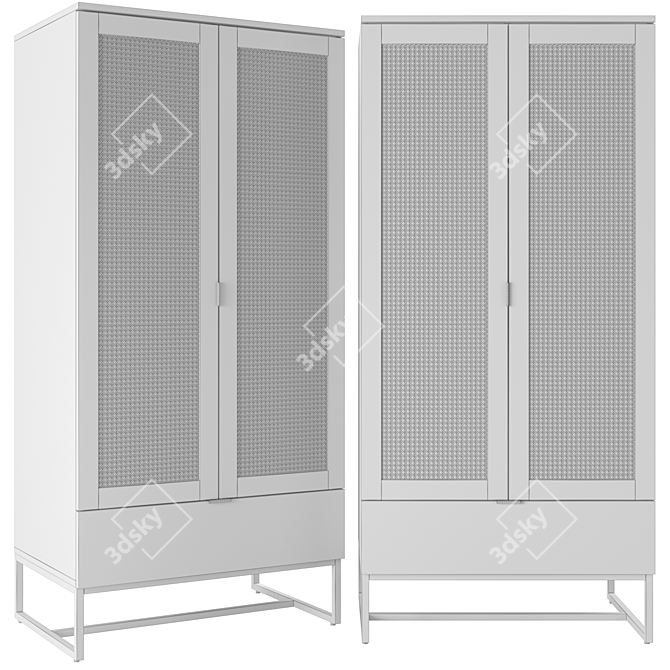 Scandinavian Chic Wardrobe | L80xP56xH172cm 3D model image 2