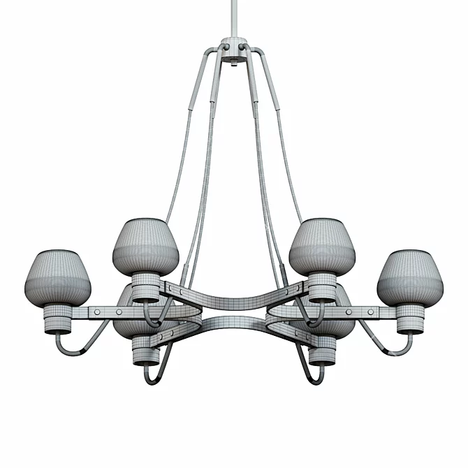 Sleek Glass Ceiling Chandelier 3D model image 2