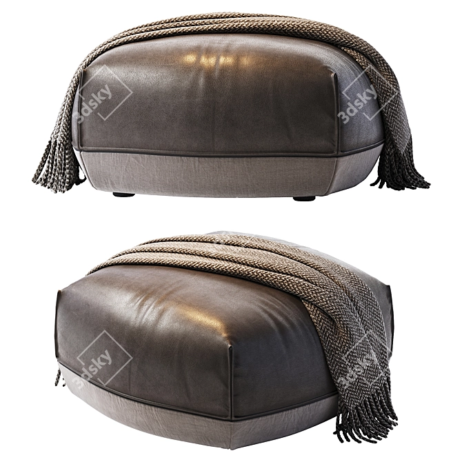 Brioni Medium Pouf - Stylish and Versatile Seating Solution 3D model image 2