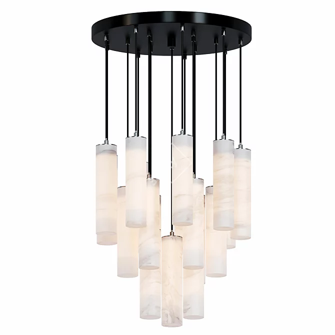 Elegant Marble Suspension Lamps 3D model image 1