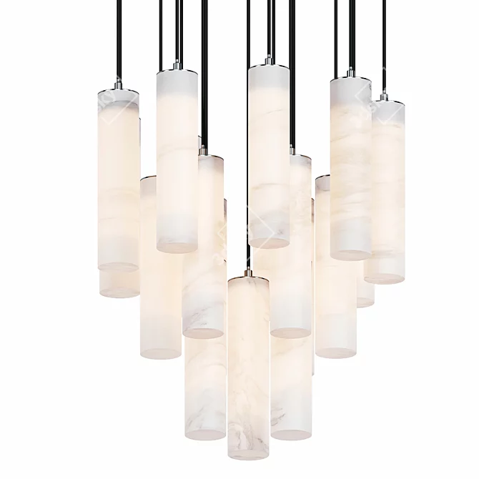 Elegant Marble Suspension Lamps 3D model image 2