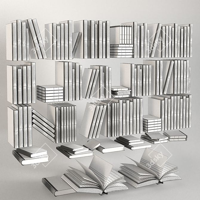 Versatile Book Organizer & Display Solution 3D model image 4