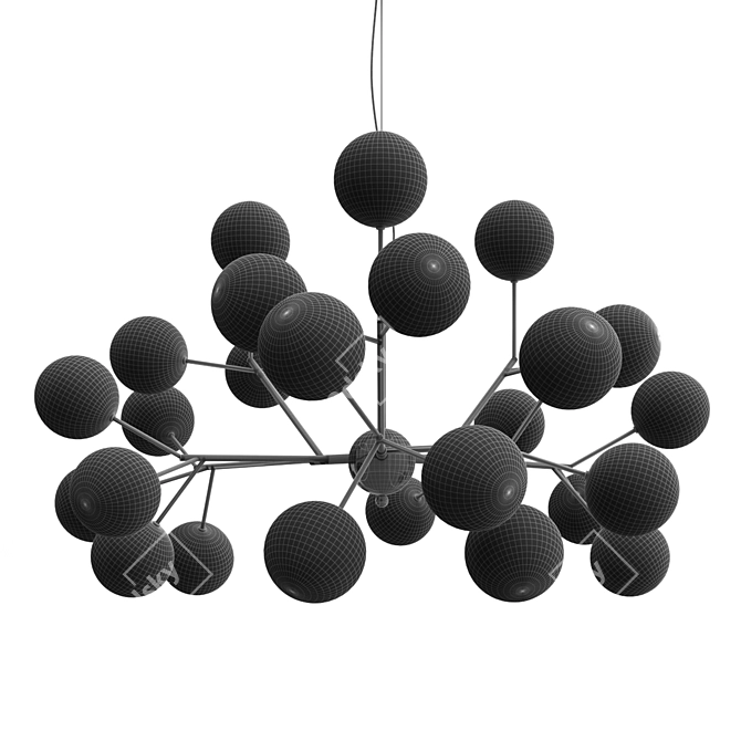 Berry Branch White Ball Chandelier 3D model image 2