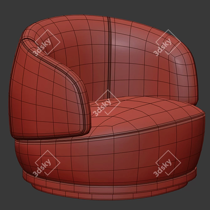 Stylish Orbit Armchair 3D model image 3