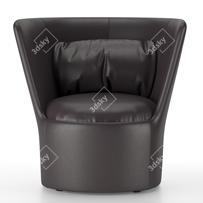 Luxurious Dark Green Fabric Armchair 3D model image 6