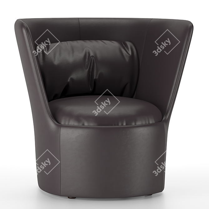 Luxurious Dark Green Fabric Armchair 3D model image 8