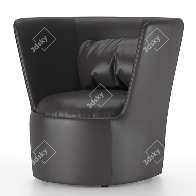 Luxurious Dark Green Fabric Armchair 3D model image 9