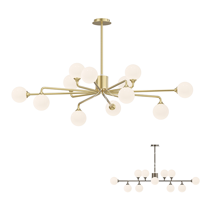 Modern Glass Chandelier: Lampatron PROTON 12 3D model image 1