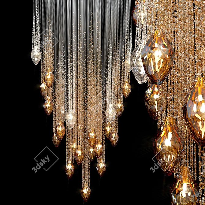 Celestial Cascade Crystal Chandelier 3D model image 1