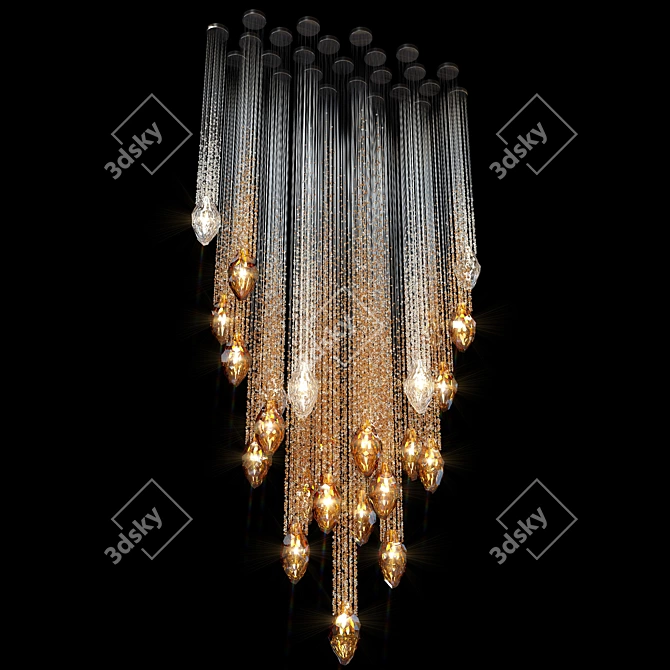 Celestial Cascade Crystal Chandelier 3D model image 4