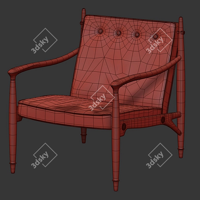 Vintage Frank Kyle Lounge Chair 3D model image 4