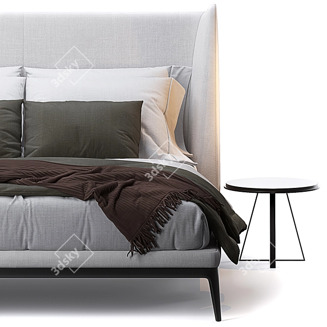 Elegant Dragonfly Bed: 250x200xh138 3D model image 5