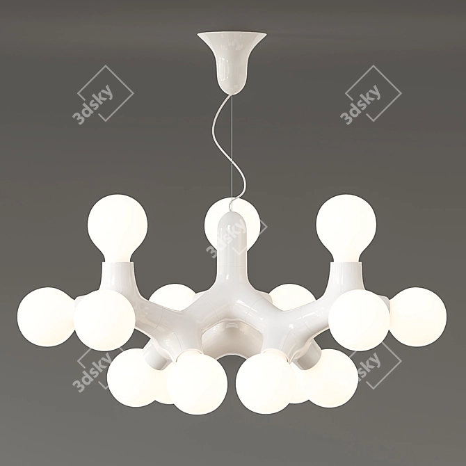 Elegant Molecular Light Fixture 3D model image 2