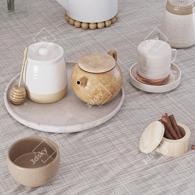 Modern Tableware Set 3D model image 3