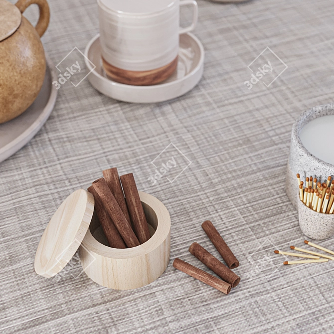 Modern Tableware Set 3D model image 4