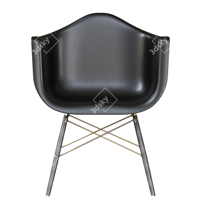 Modern Black Eames Style Dining Chair 3D model image 2