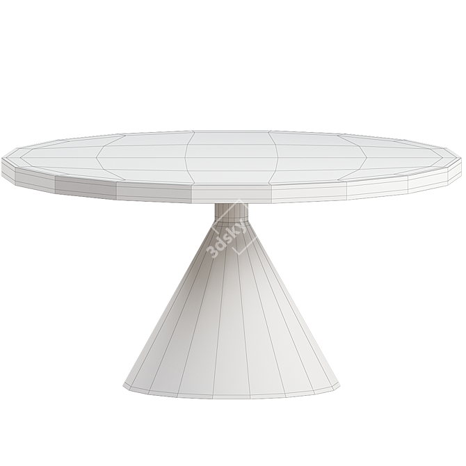 Modern Noir Cone Metal Dining Table 3D model image 2