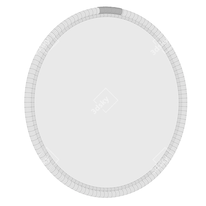 Nogu Round Rattan Mirror 3D model image 2