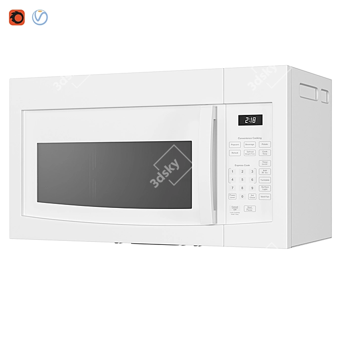 GE Range Microwave - Efficient and Stylish 3D model image 1