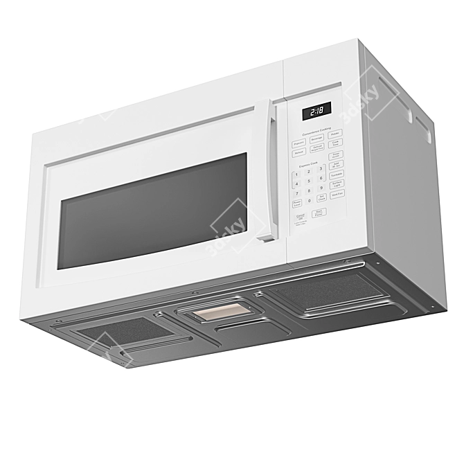 GE Range Microwave - Efficient and Stylish 3D model image 2