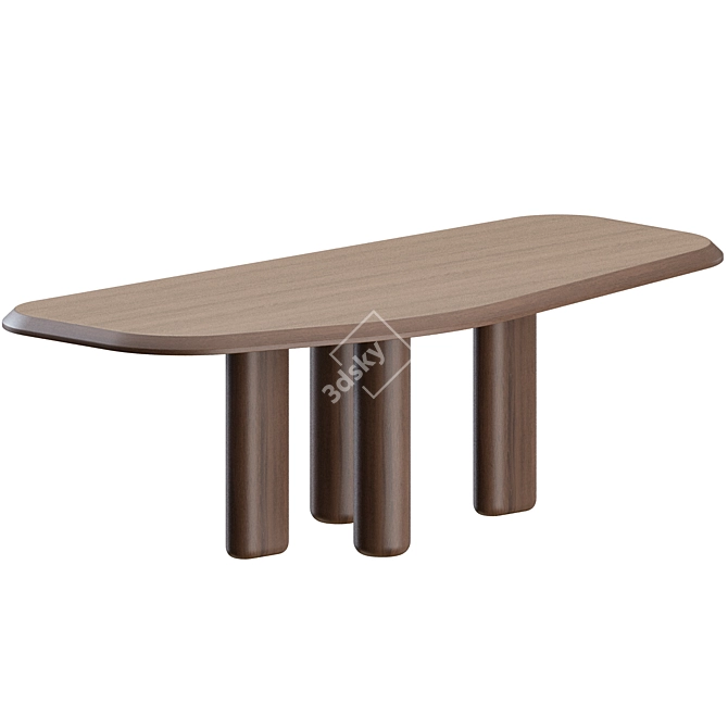 Rustic Oak Dining Set by Collection Particuliere 3D model image 5